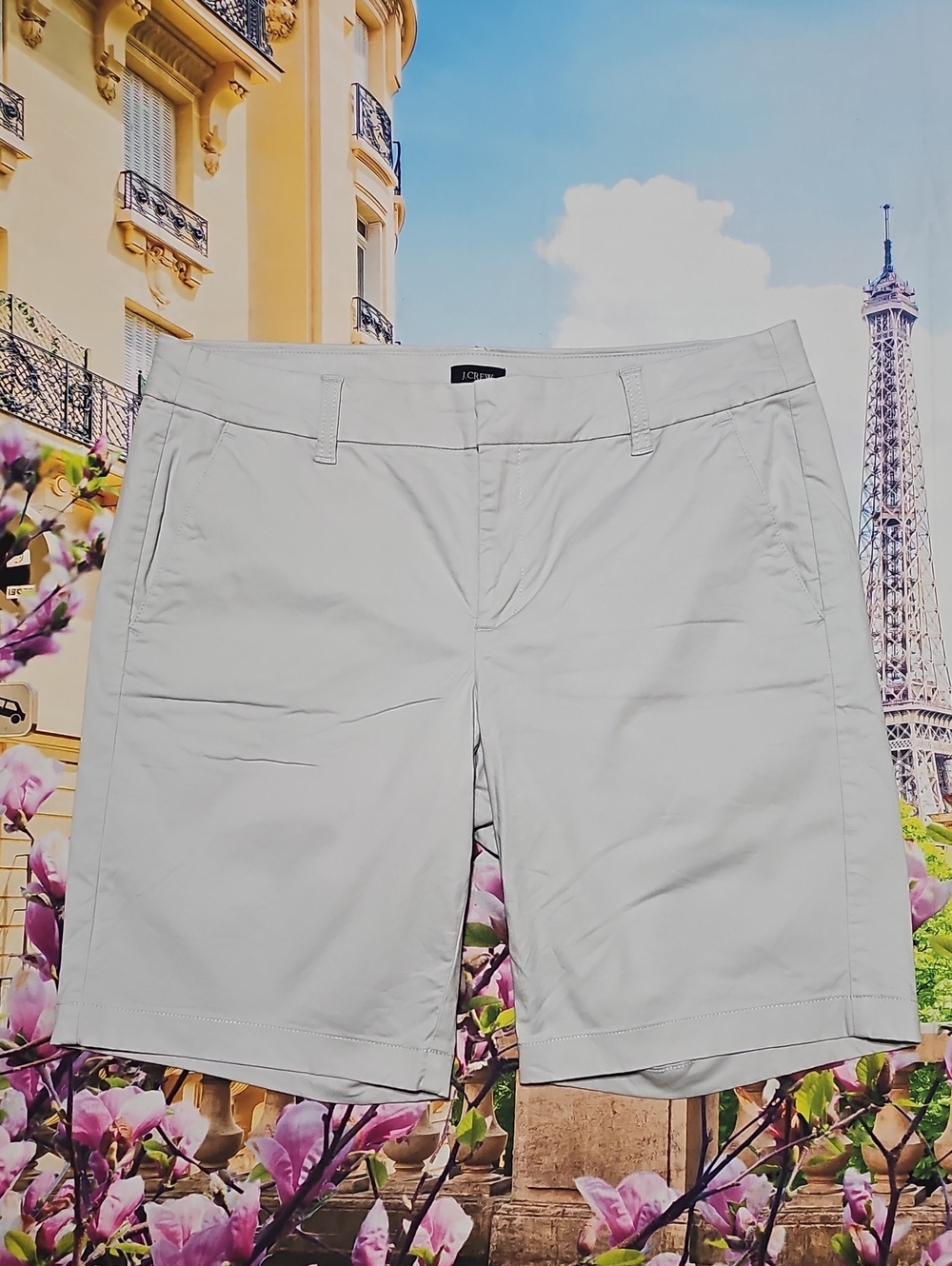 J. Crew White Light Gray Chino Shorts Size 10